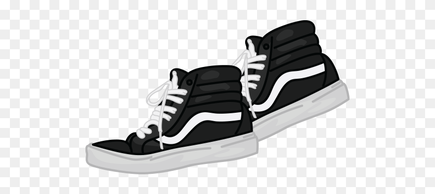 Basketball Shoes From Above Clipart Black And White - Running Shoe - Png Download