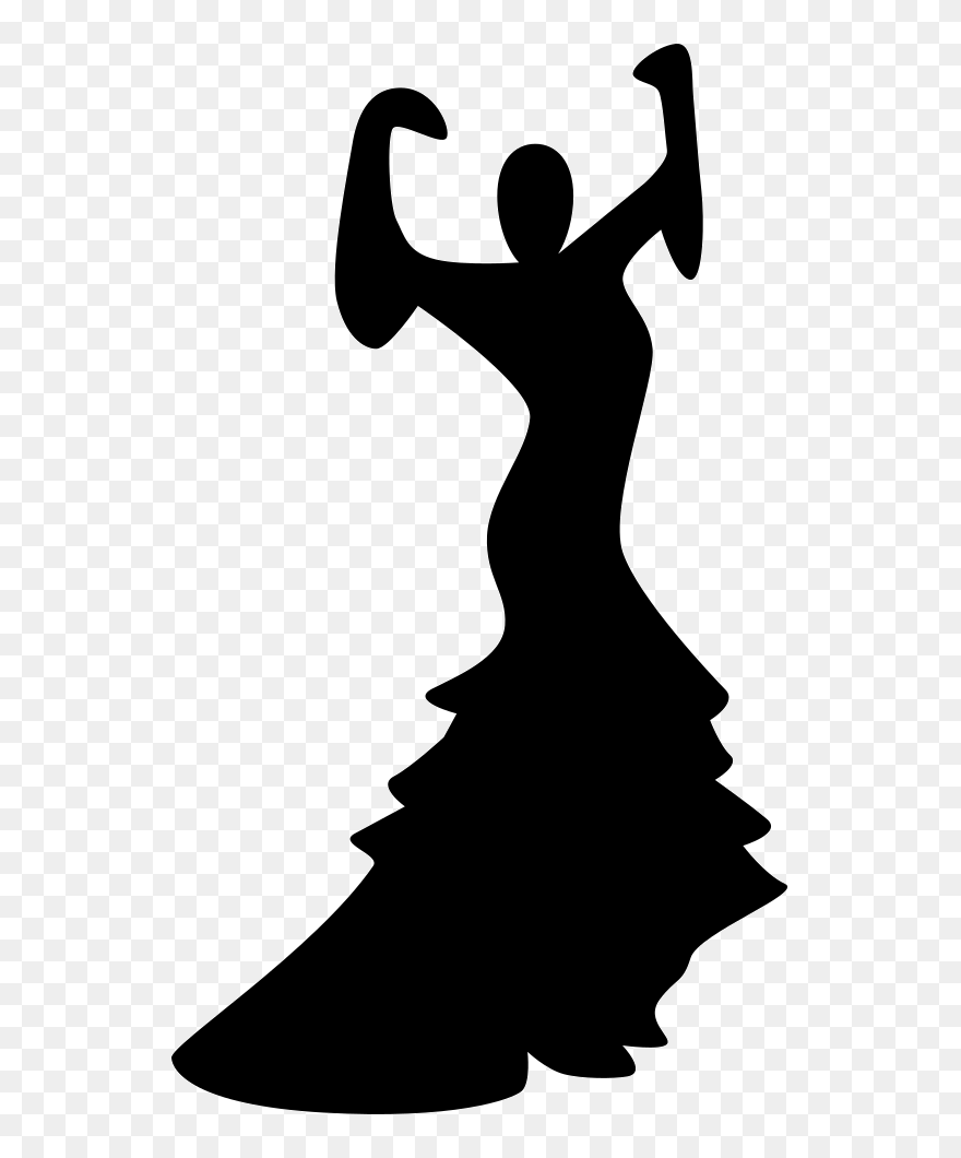 Flamenco Female Dancer Silhouette - Dance Clipart
