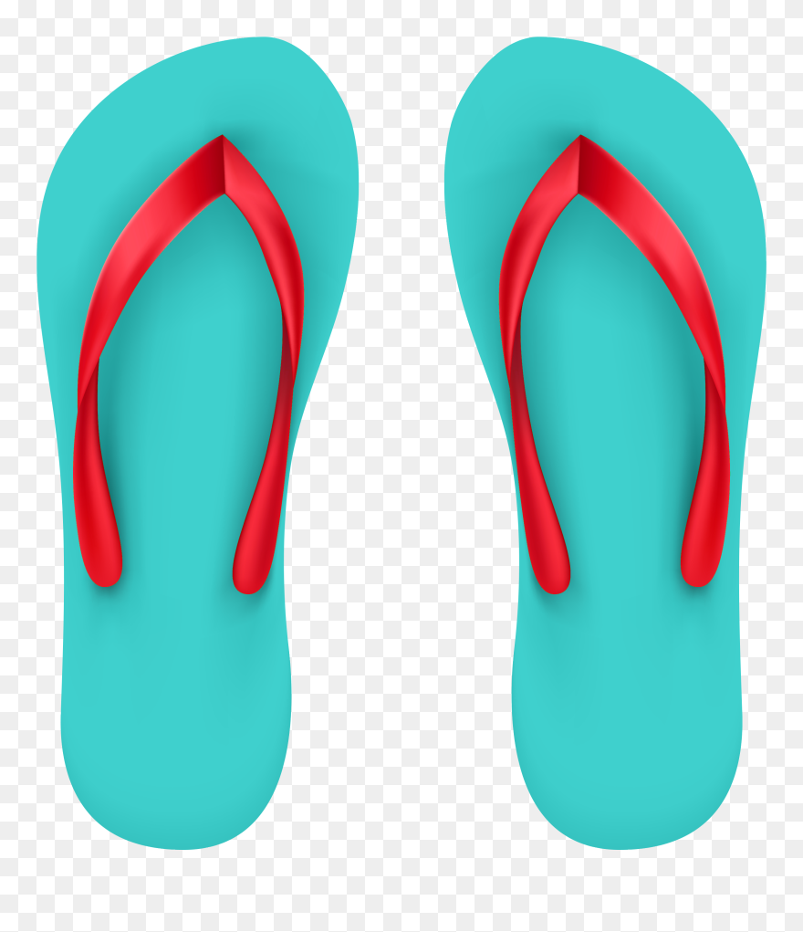 Aqua Beach Flip Flops Png Clipart - Flip Flop Transparent Background