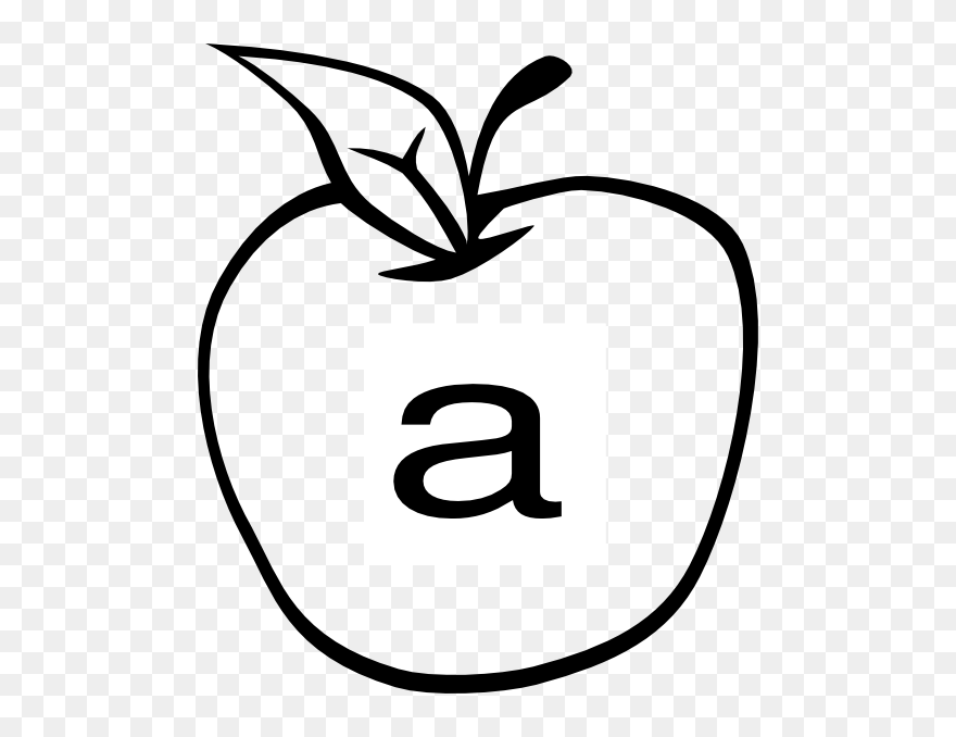 Transparent Letter Clipart Black And White - Apple Clipart Png Black And White