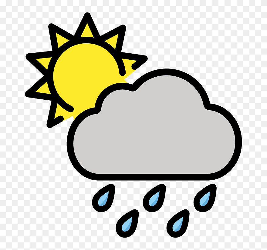 Sun Behind Rain Cloud Emoji Clipart - Clip Art - Png Download (#5491344