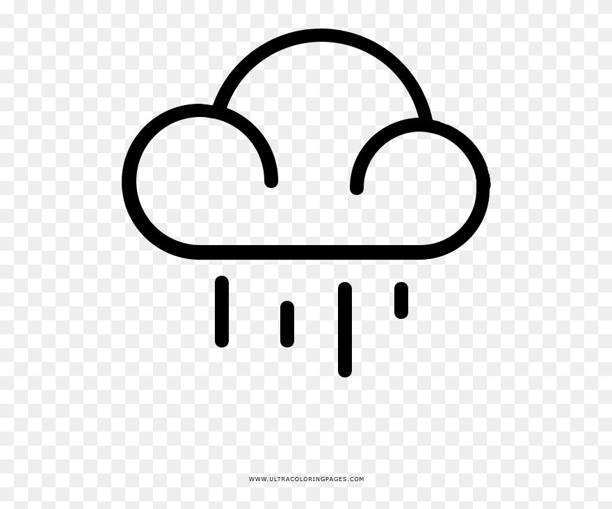 Rain Cloud Coloring Page - Line Art Clipart