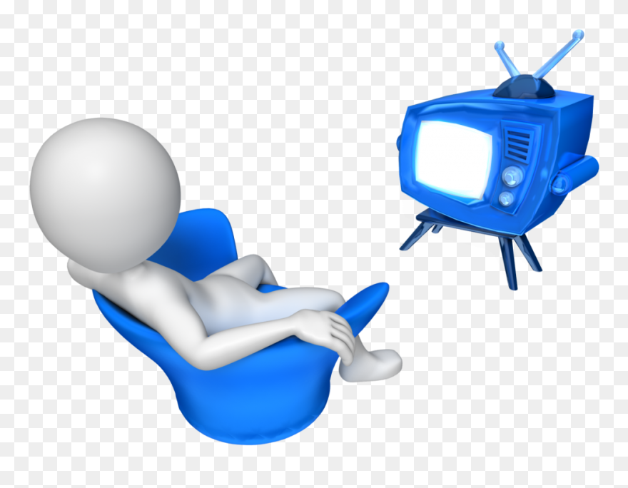 Stick Figure Watching Tv - Person Watching Tv Clipart - Png Download