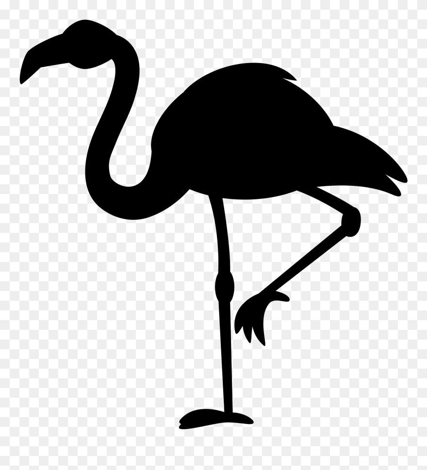 Phoenicopterus Black White Clip Art - Free Clipart Flamingo Silhouette - Png Download