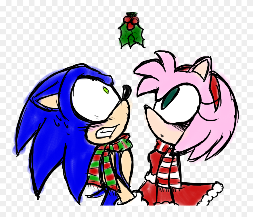 Mistletoe - - By Sonicschilidog - Under The Mistletoe - Under The Mistletoe Drawing Clipart