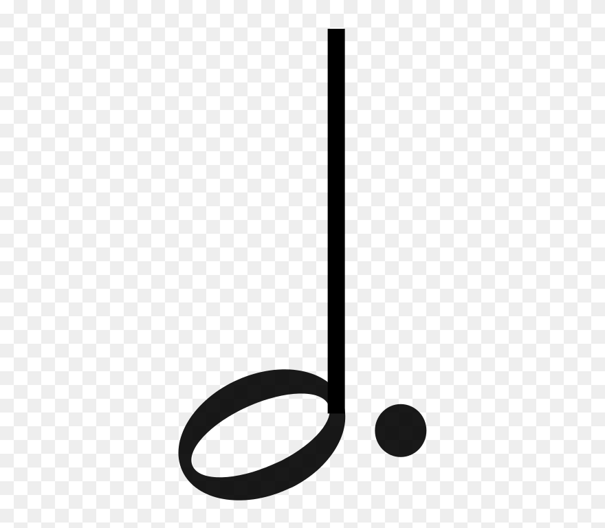 Dotted Half Note With Upwards Stem - Dotted Half Note Png Clipart