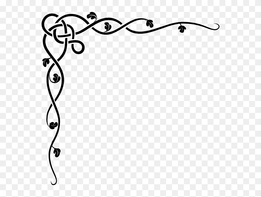 Celt Clipart Flower Reduced Image As - Simple Border Design Black And White - Png Download