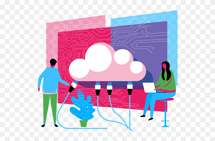 Cloud Computing Courses - Illustration Clipart