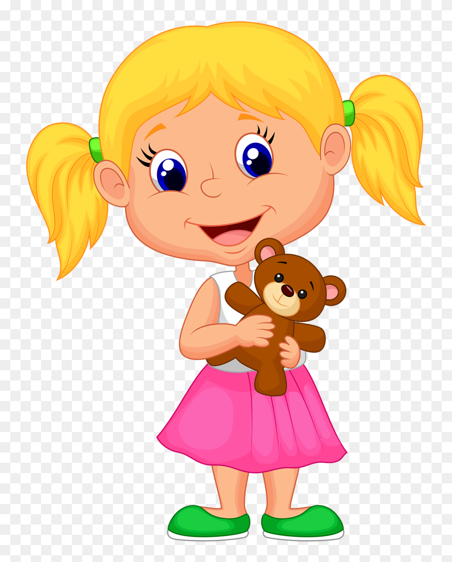 Little Girl Clipart , Png Download - Cute Cartoon Girl Kids Transparent Png