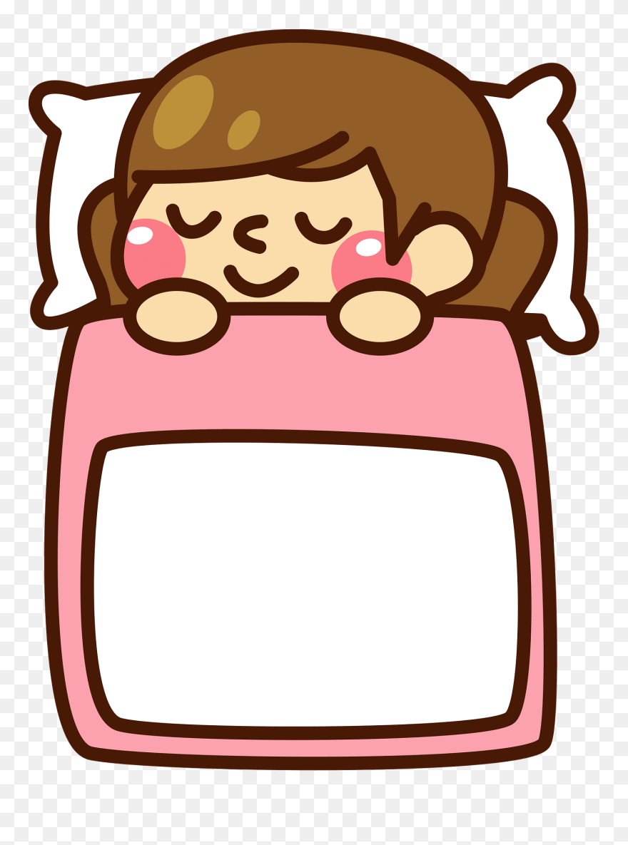 Little Girl Child Sleeping Clipart - Bed Time Clip Art - Png Download