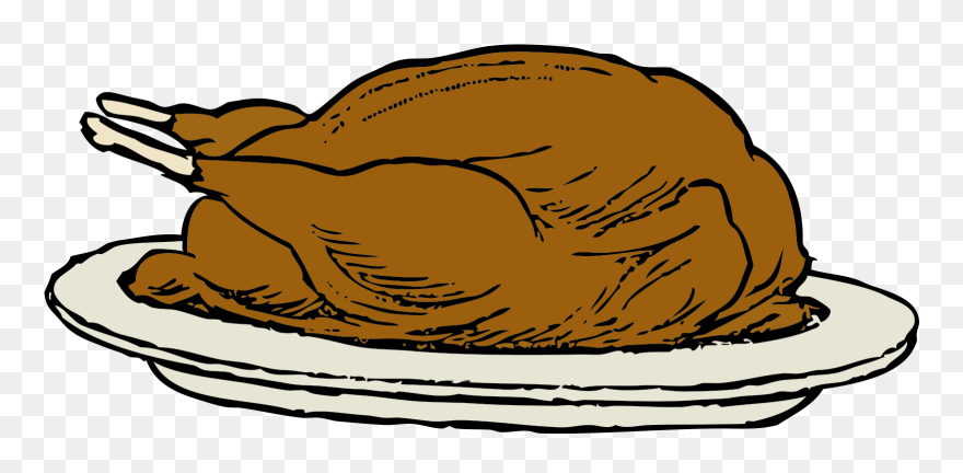 Turkey On Platter Clipart - Png Download