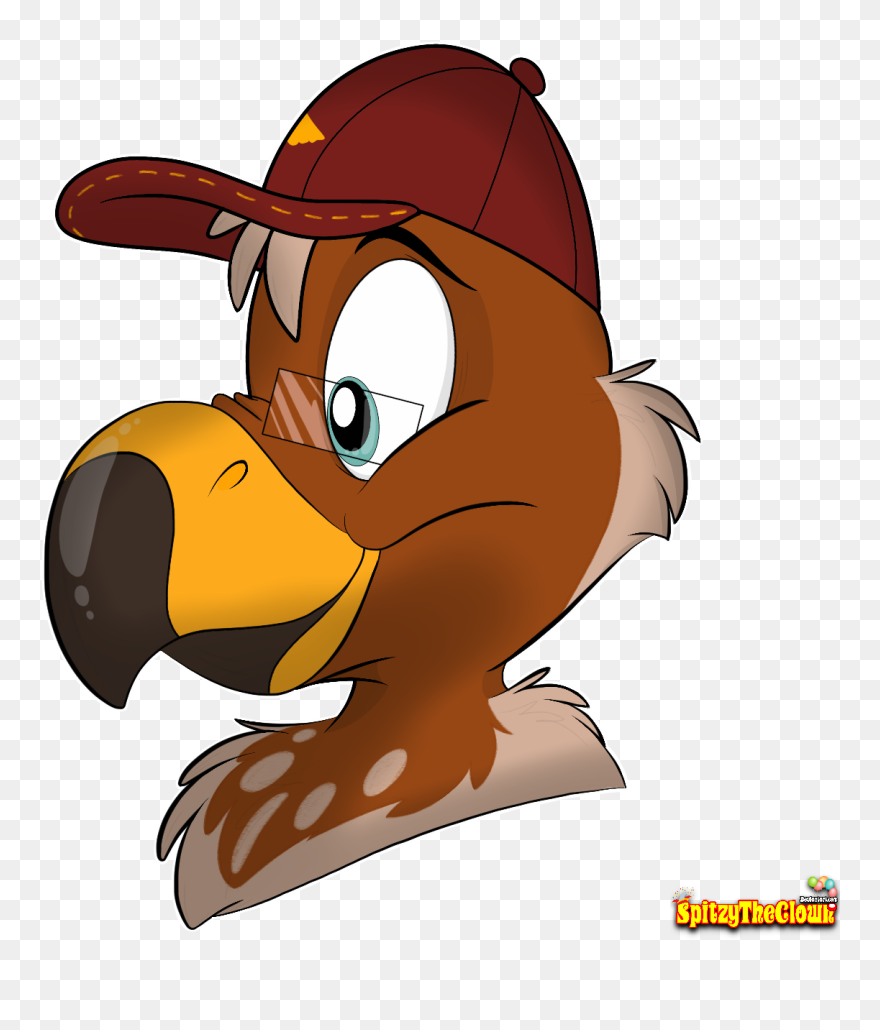 Hecky The Hawk Bust - Cartoon Clipart