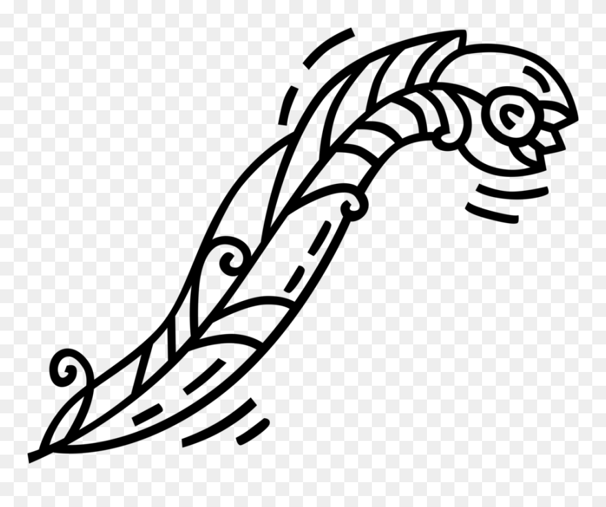 Vector Illustration Of Feather Quill Pen Writing Instrument - Quill Clipart