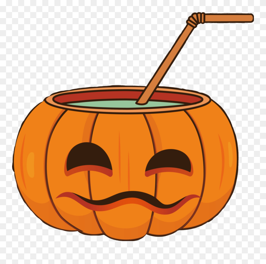 #happyhalloween #coctail #jackolantern #drinks #pumpkin - Halloween Drink Png Clipart