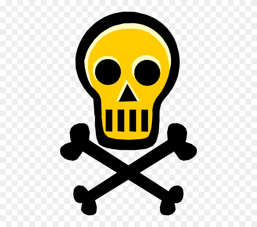 Vector Illustration Of Skull And Crossbones Identify - Skull Disease Symbol Clipart
