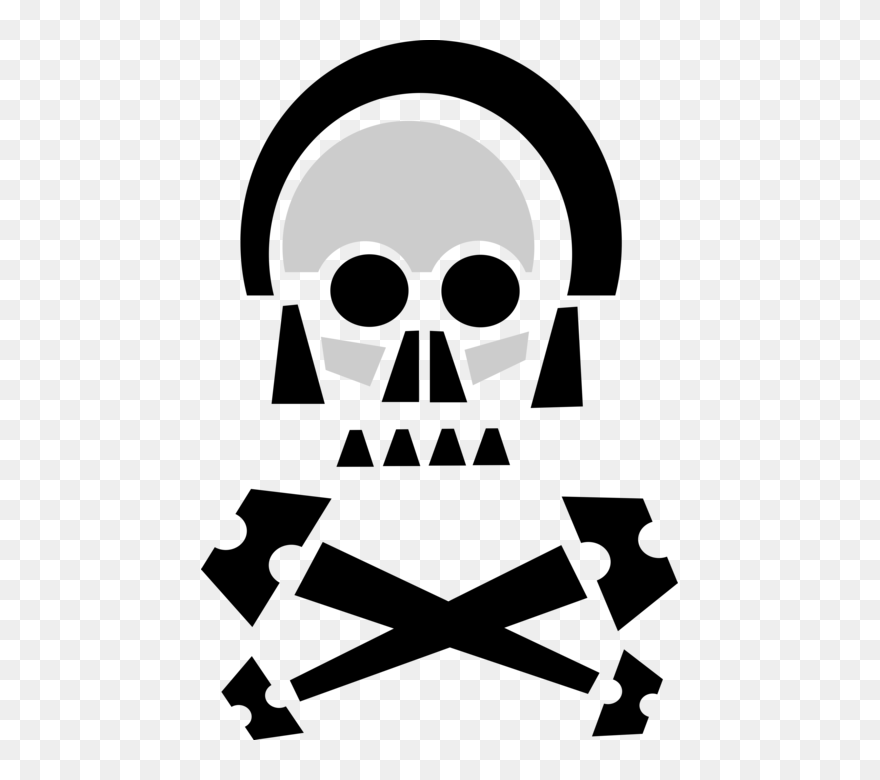 Vector Illustration Of Skull And Crossbones Identify - Illustration Clipart