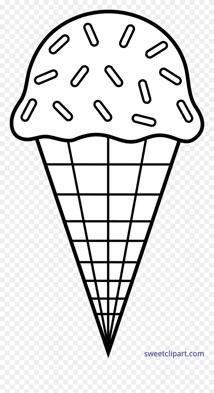 Ice Cream Clipart Sprinkle Clipart - Ice Cream Clipart Black And White - Png Download