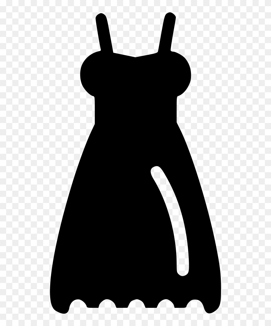 Dress Black Silhouette White Clip Art - Preto Vestido Png Transparent Png