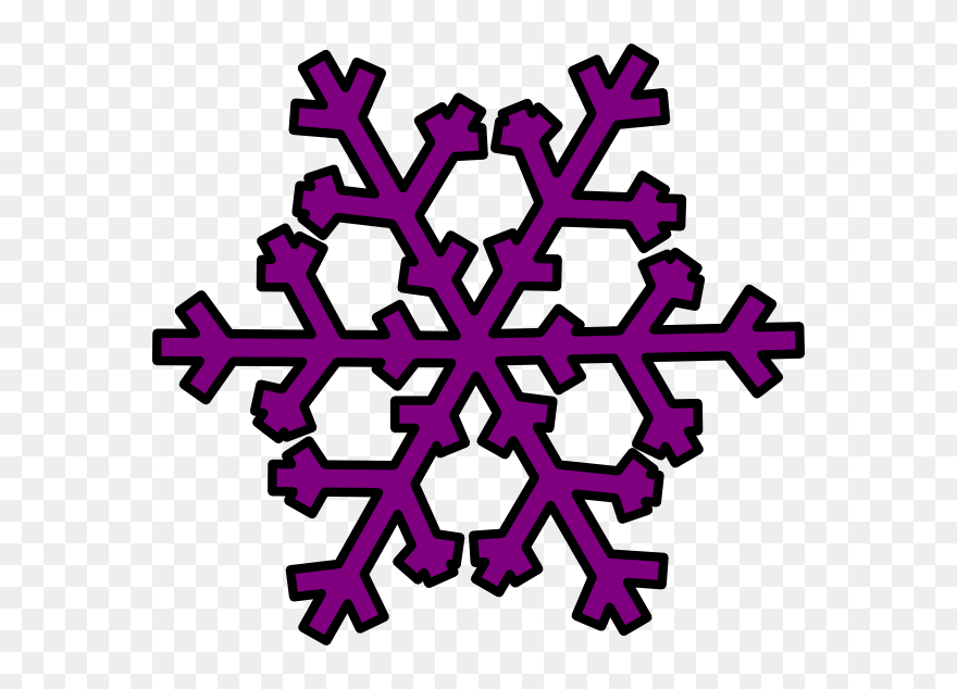 Purple Snowflake Clip Art At Clker - Pink Snowflake Clipart - Png Download