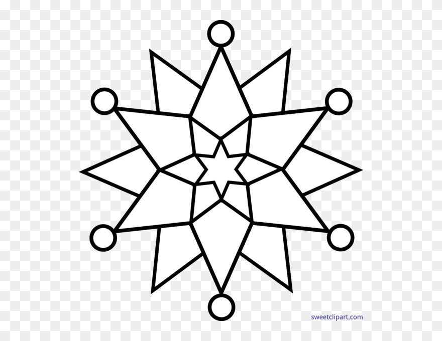 Snowflake Clipart Circle - Christmas Designs To Draw - Png Download