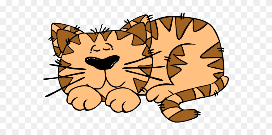 Cat Sleeping Clipart - Png Download