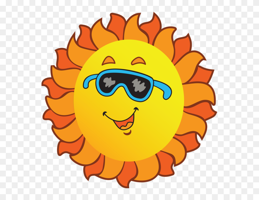 Sunglasses Would Sun Wear The Cartoon Clipart - Sun With Sunglasses Clipart On A Transparent Background - Png Download