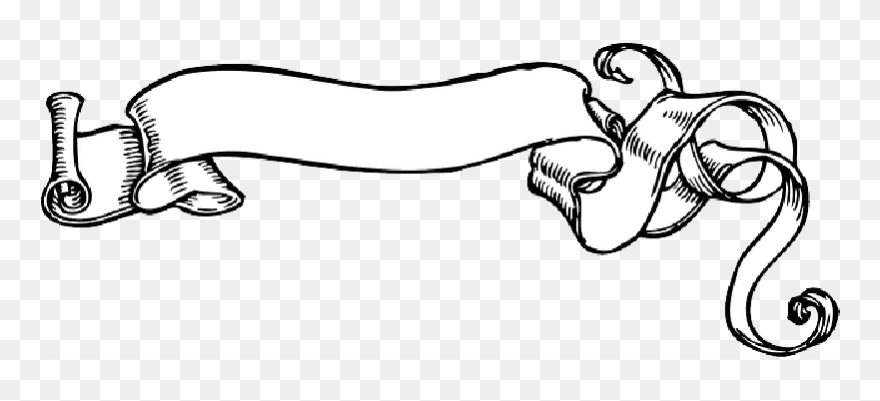 Old, Scroll, Paper, Outline, Fancy, Ribbon, Banner - Solemnly Swear That I Am Up Clipart