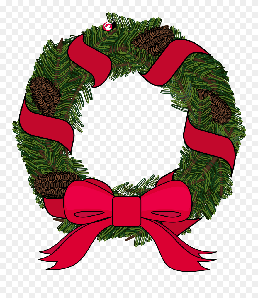 Christmas Pine Wreath Clipart - Wreath - Png Download