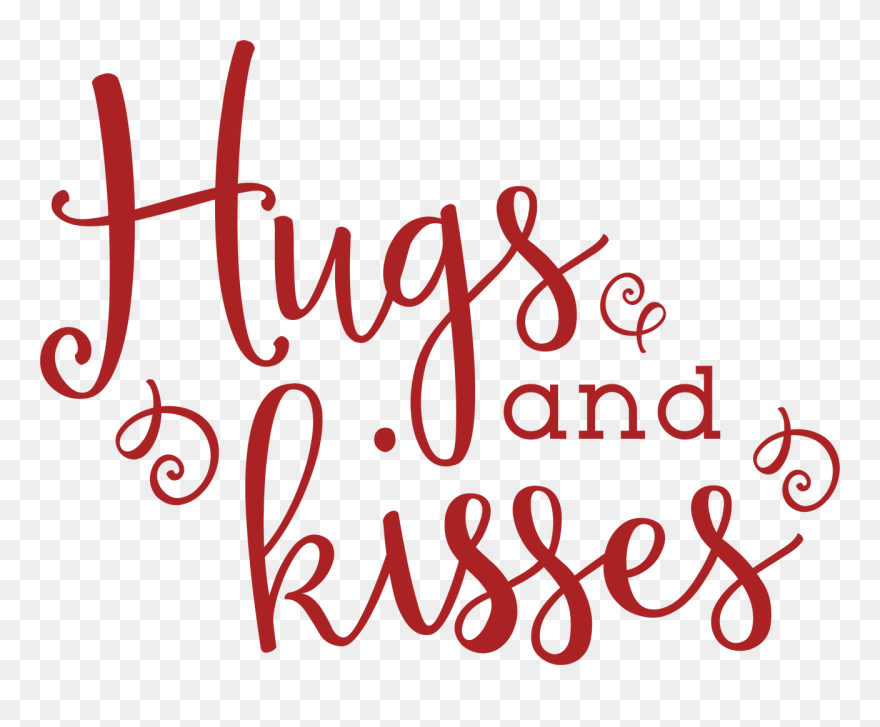 Hugs And Kisses Svg Cut File - Calligraphy Clipart