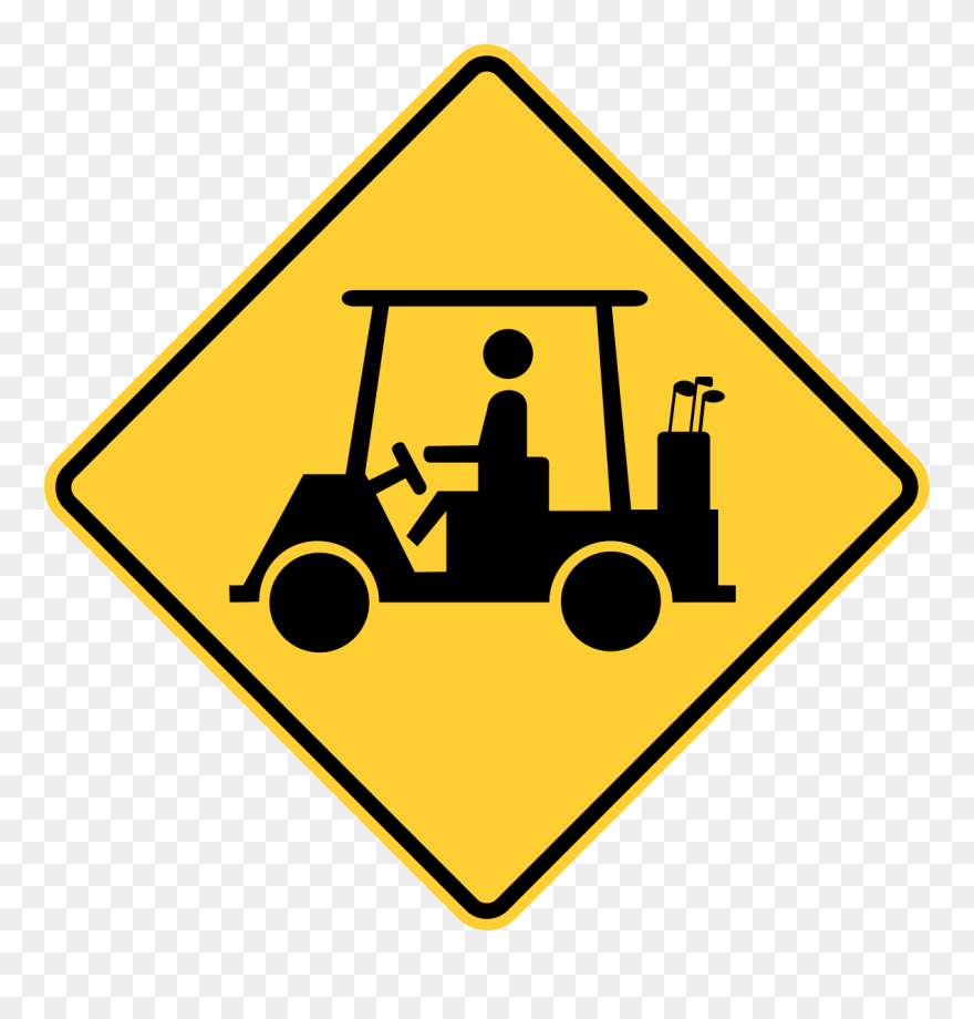 Golf Cart Crossing 10 X 7 Aluminum Sign Street Weather - Golf Cart Road Sign Clipart