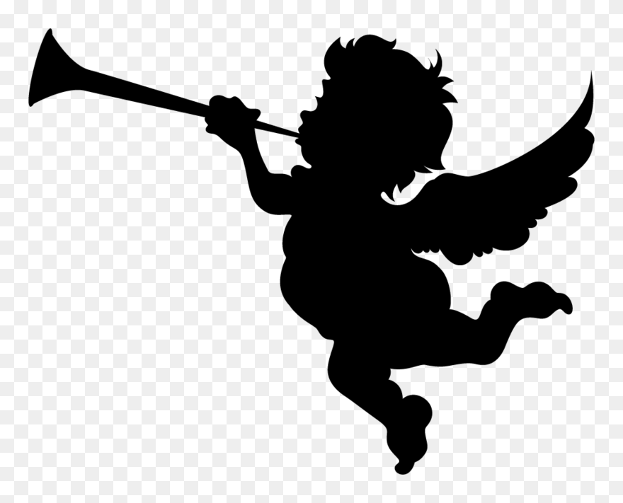 Cupid Royalty-free Clip Art - Silueta De Angeles Png Transparent Png