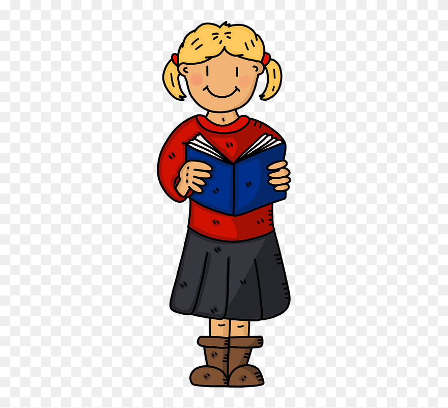 Free Illustrations, Education, Smart, School, Student - Cartoon School Student Girl Clipart