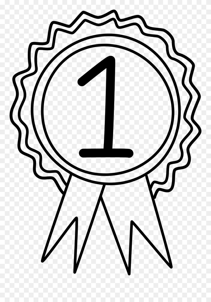 Download One First Winner Free Photo - Ruban Black And White Clipart
