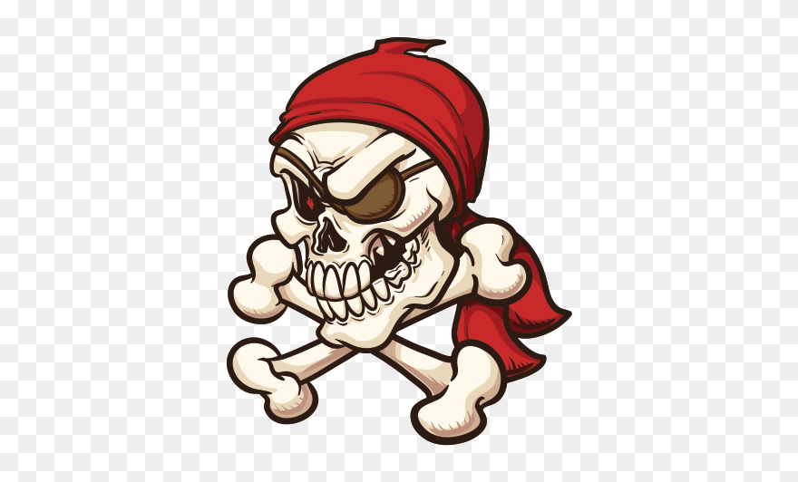 Pirate Crossbone Skull - Cartoon Skull Pirate Clipart