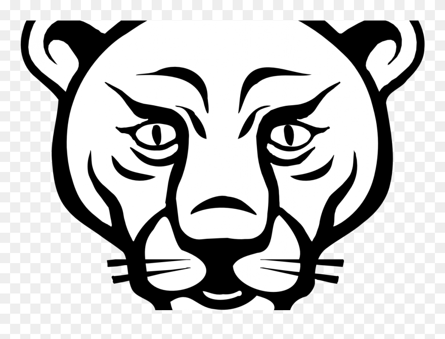 Transparent Lion Clipart Black And White - Drawing Of Animals Face - Png Download
