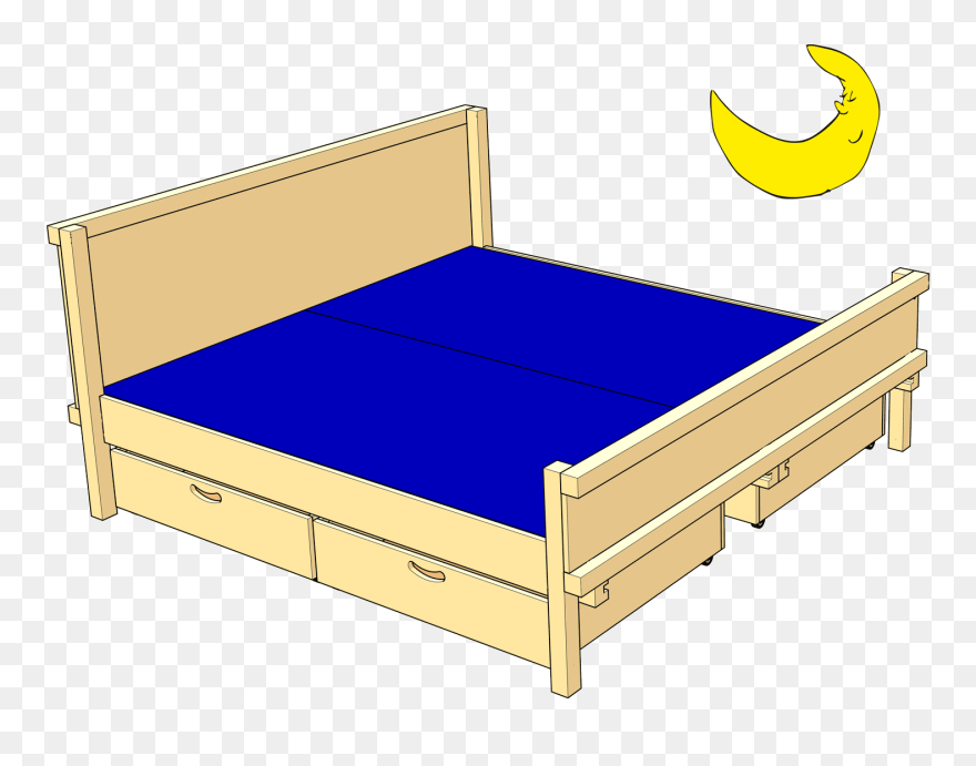 Double Bed For Parents And Couples - Bed Frame Clipart