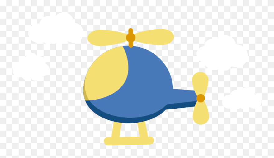 Friendly Helicopter Kids Sticker Clipart