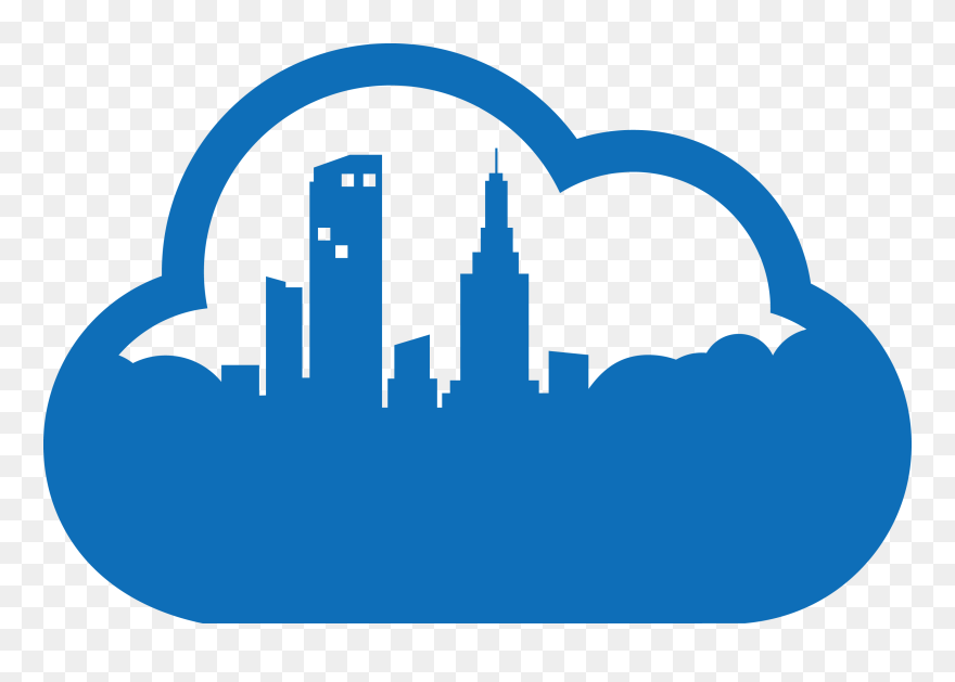 Cloud Computing Logo Icon - Cloud With Buildings Icon Clipart