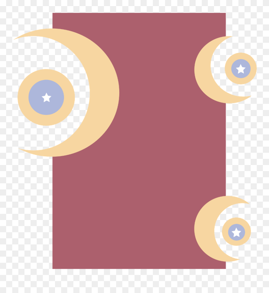 Red Yellow White Blue Rectangle Circles Stars Moon - Circle Clipart