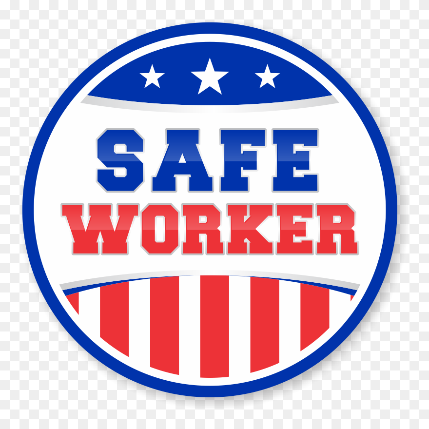 Stars & Stripes Safe Worker Hard Hat Labels - Love Clipart