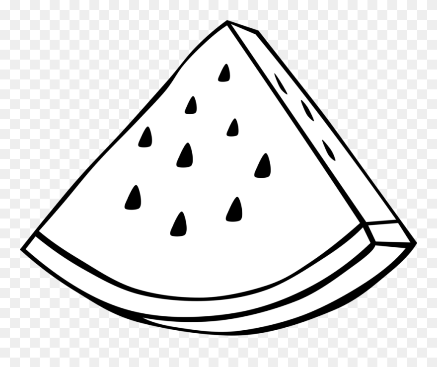Fruit And Vegetable Clipart B - Watermelon Black And White Clipart - Png Download