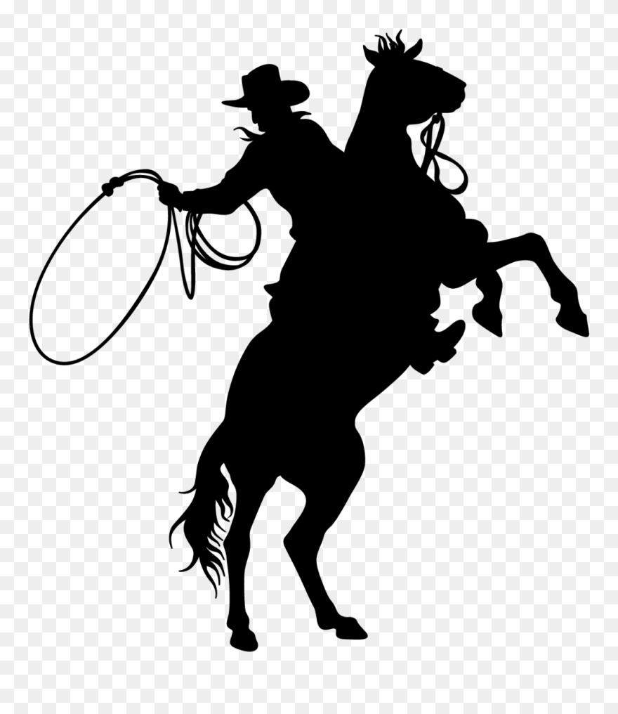 Transparent Swimmer Clipart - Rodeo Cowboy Silhouette - Png Download