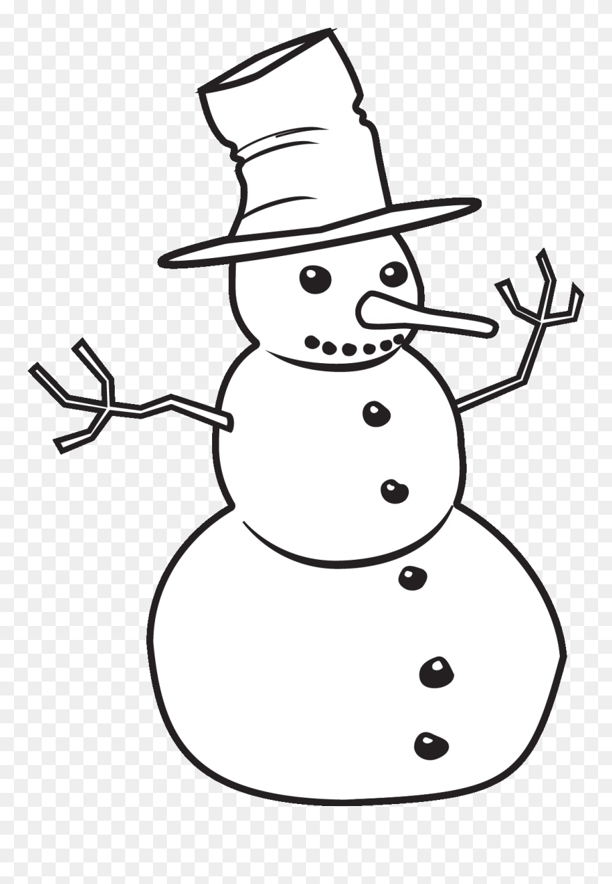 Transparent Background Black And White Snowman Clipart - Snowman Clip Art Black And White - Png Download