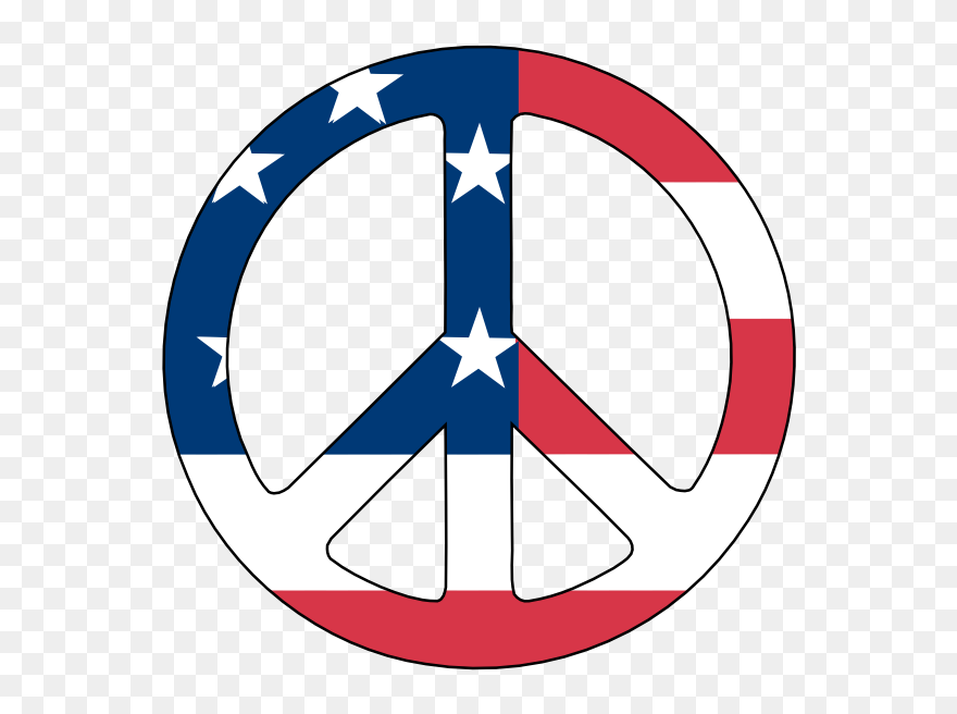 Scalable Vector Graphics Us Flag Peace Symbol Scallywag - Peace Sign American Flag Png Clipart