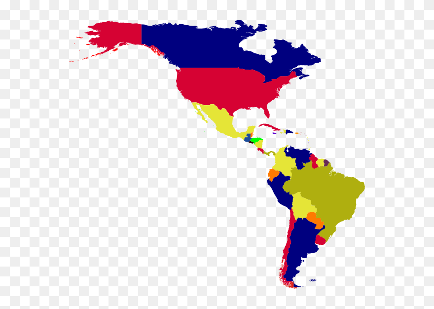 American Vector Simple - Countries In Oas Map Clipart