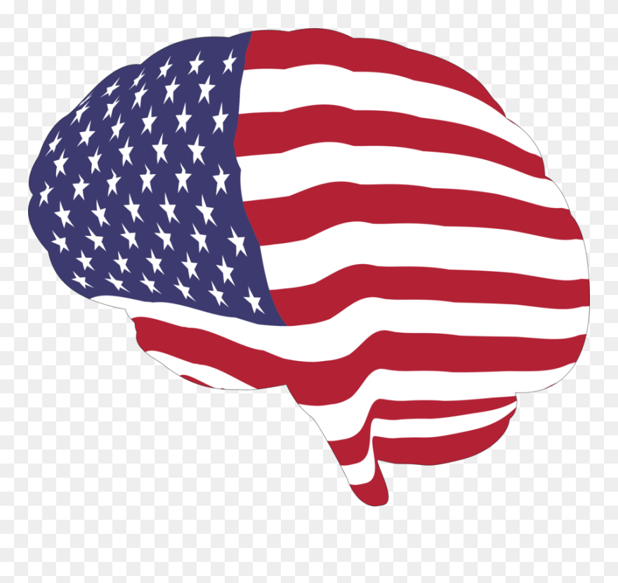 Ai Vector American Flag - American Flag With Brain Clipart
