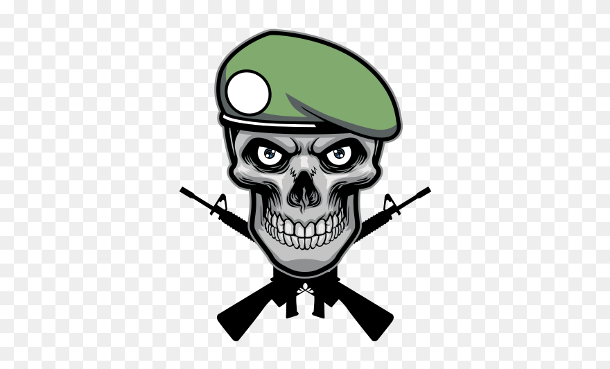 Cross Gun Skull - Cartoon Stickers With Guns Clipart
