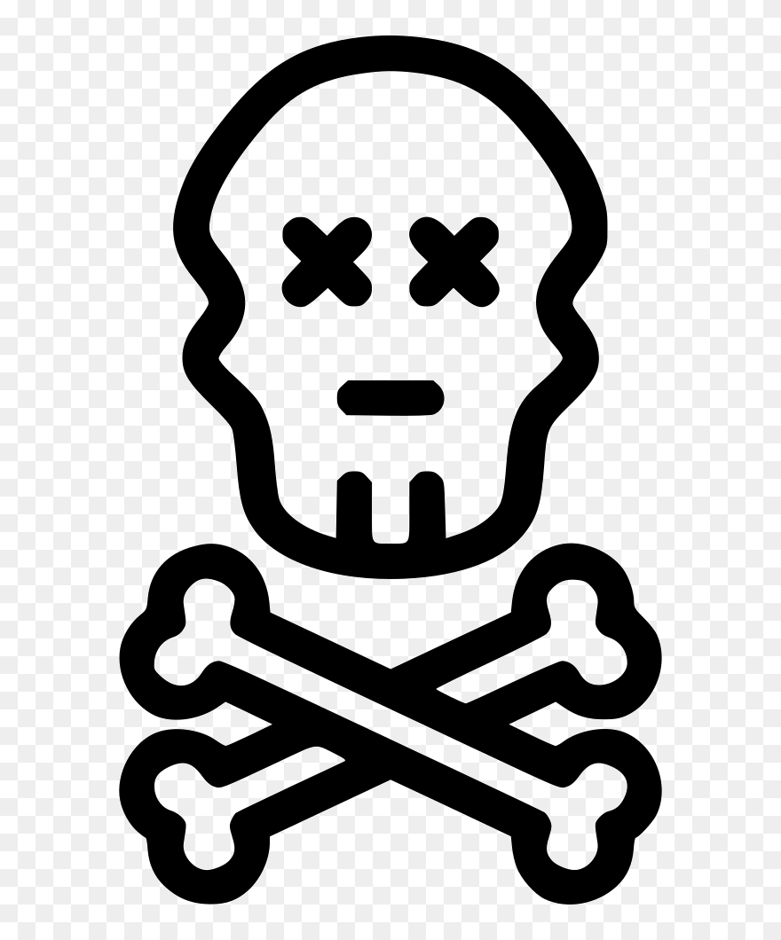 Skull Bones Danger Ghost Caution - Skill And Crossbones Icon Png Clipart