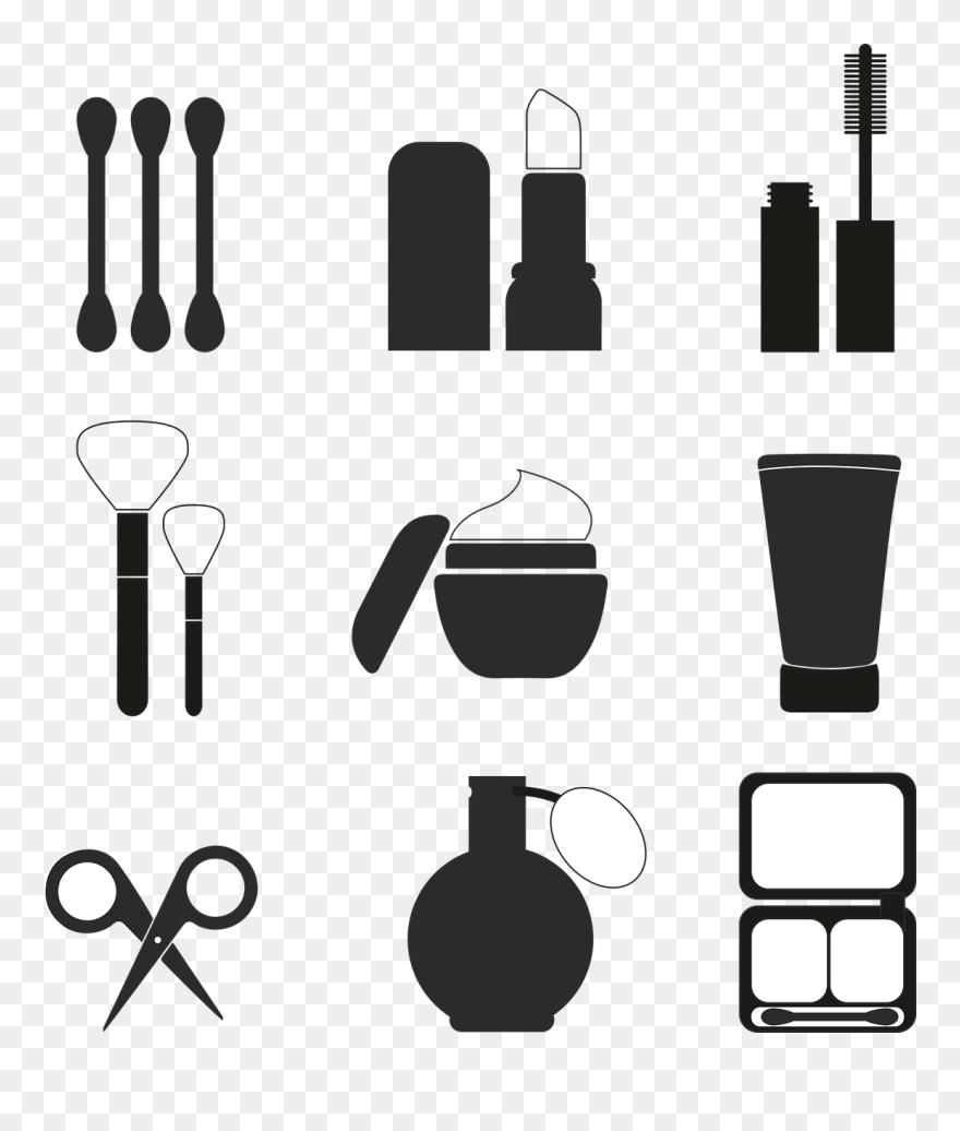 Makeup Clipart Black And White - Png Download