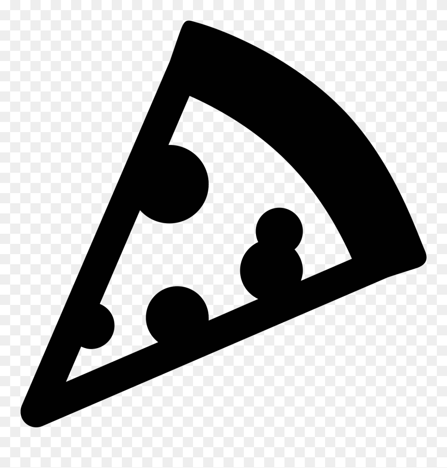 Triangular Clipart Healthy Pizza - Pizza Logo Black And White - Png Download